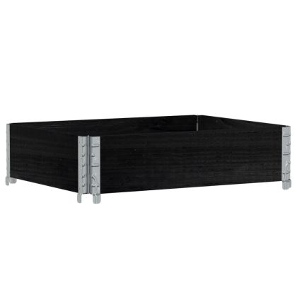 Градинска кашпа, черен, 80x60 см, борова дървесина масив