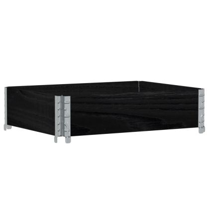 Градинска кашпа, черен, 80x60 см, борова дървесина масив