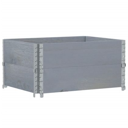 Градинска кашпа, сив, 80x60 см, борова дървесина масив