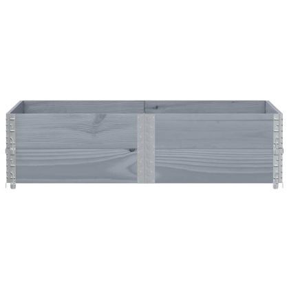 Градинска кашпа, сив, 150x100 см, борова дървесина масив