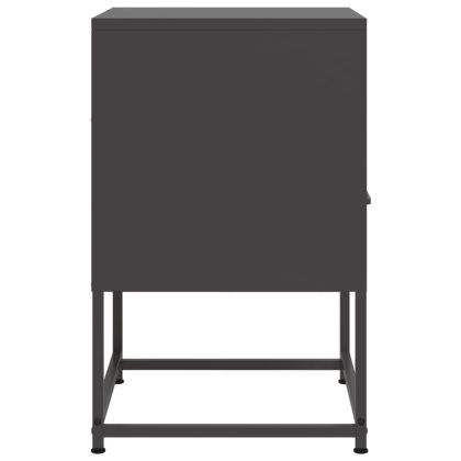 Нощни шкафчета 2 бр черен 36x39x60,5 см стомана