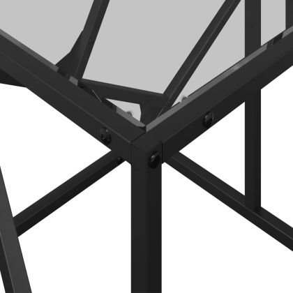 Маса за кафе с прозрачен стъклен плот 98,5x50x41 см стомана