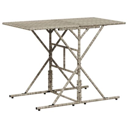 Градински комплект 7 части с възглавници светлосив полиратан