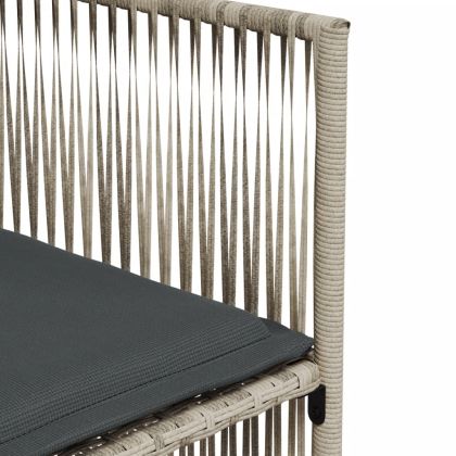 Градински комплект 7 части с възглавници светлосив полиратан