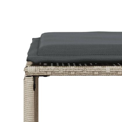 Градински комплект 7 части с възглавници светлосив полиратан