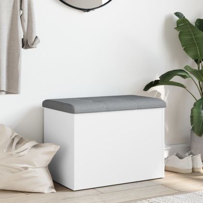 Пейка за съхранение, бяла, 62x42x45 см, инженерно дърво