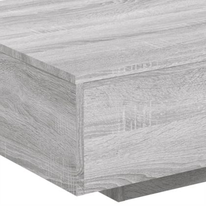 Маса за кафе с LED осветление, сив сонома, 85x55x31 см