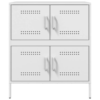 Бюфет, бял, 68x39x79 см, стомана