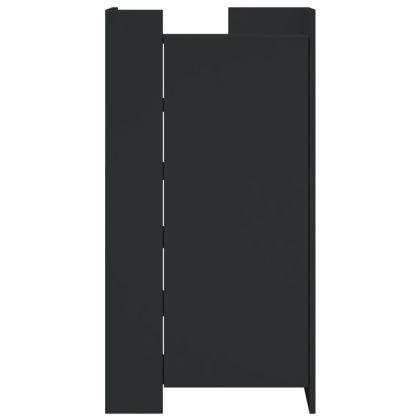 Шкаф за обувки, черен, 52x37,5x100 см, инженерно дърво