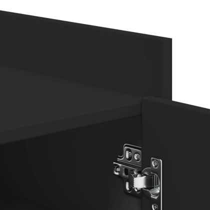 Шкаф за обувки, черен, 52x37,5x100 см, инженерно дърво