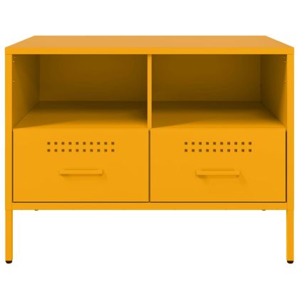 ТВ шкафове, 2 бр, горчица жълто, 68x39x50,5 см, стомана