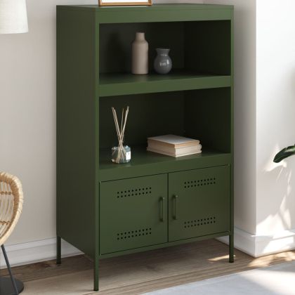 Висок шкаф, маслиненозелен, 68x39x113 см, стомана