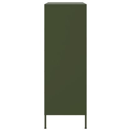 Висок шкаф, маслиненозелен, 68x39x113 см, стомана