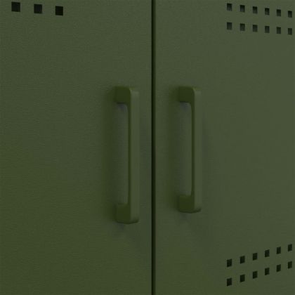 Висок шкаф, маслиненозелен, 68x39x113 см, стомана