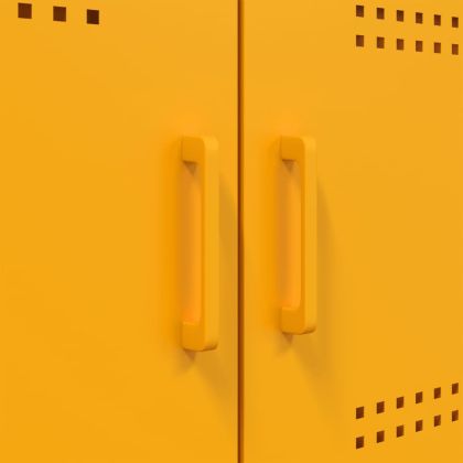 ТВ шкафове, 2 бр, горчица жълто, 68x39x50,5 см, стомана