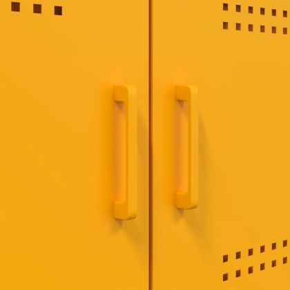 ТВ шкаф, горчица жълто, 68x39x50,5 см, стомана