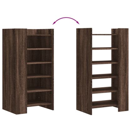 Шкаф за обувки, кафяв дъб, 52x37,5x100 см, инженерно дърво