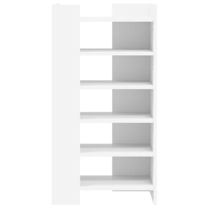 Шкаф за обувки, бял, 52x37,5x100 см, инженерно дърво