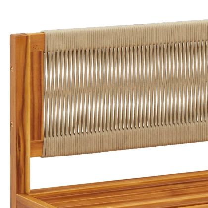 Градински комплект от 3 дивана с възглавници, дърво, акация и въже