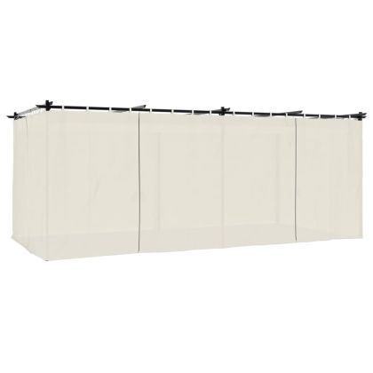 Беседка с пердета, кремава, 6x3 м, стомана