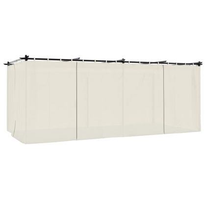 Беседка с пердета, кремава, 6x3 м, стомана