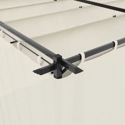 Беседка с пердета, кремава, 6x3 м, стомана