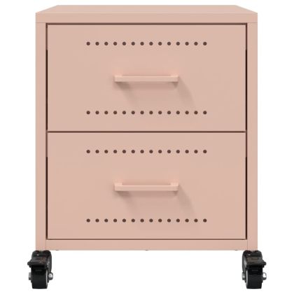 Нощно шкафче, розово, 36x39x43,5 см, стомана