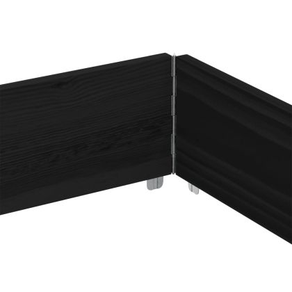 Градинска кашпа, черен, 150x100 см, борова дървесина масив