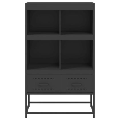 Висок шкаф, черен, 68x39x111,5 см, стомана