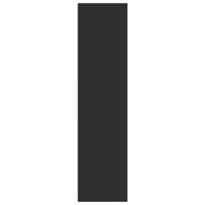 Гардероб, черен, 80x50x200 см, инженерно дърво