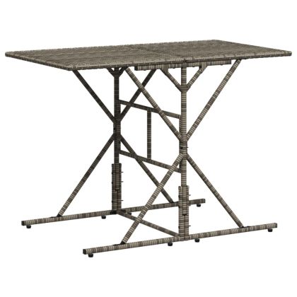 Градински трапезен комплект 7 части с възглавници сив полиратан