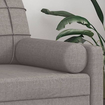 Декоративни възглавници, 2 бр, таупе, Ø15x50 см, плат