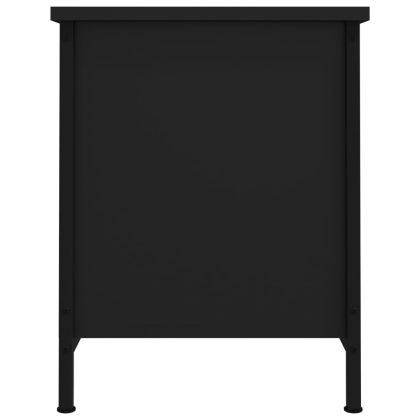 ТВ шкаф с врати, черен, 60x35x45 см, инженерно дърво