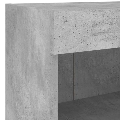 Нощни шкафчета с LED осветление, стенни, 2 бр, бетонно сиви