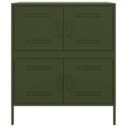 Бюфет, маслиненозелен, 68x39x79 см, стомана