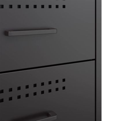 Нощно шкафче 2 бр черно 36x39x50,5 см стомана