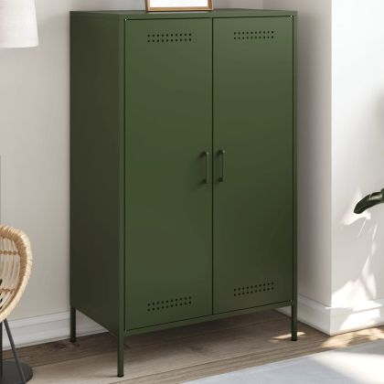 Висок шкаф, маслиненозелен, 68x39x113 см, стомана