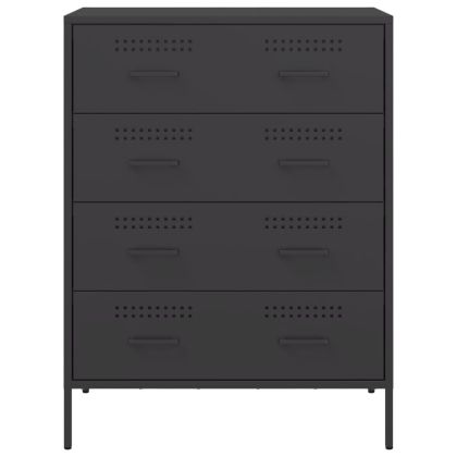 Бюфет, черен, 68x39x89 см, стомана