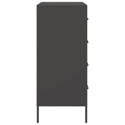 Бюфет, черен, 68x39x89 см, стомана