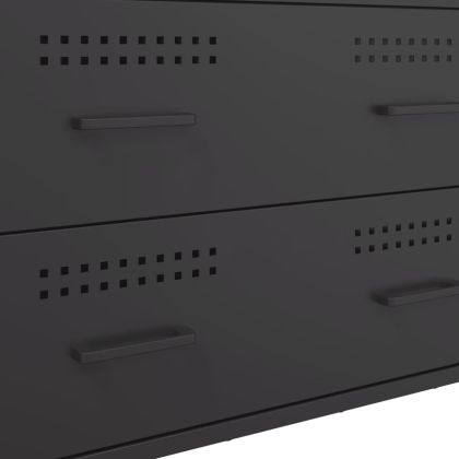 Бюфет, черен, 68x39x89 см, стомана