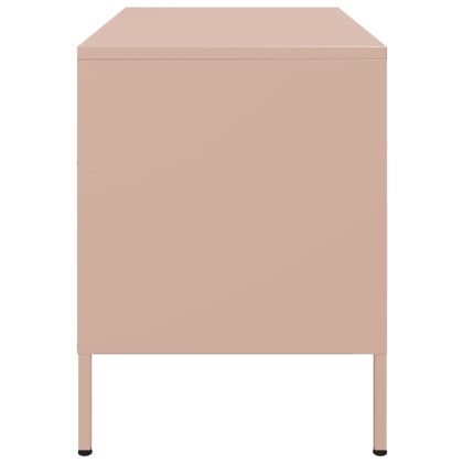 ТВ шкафове, 2 бр, розови, 68x39x50,5 см, стомана