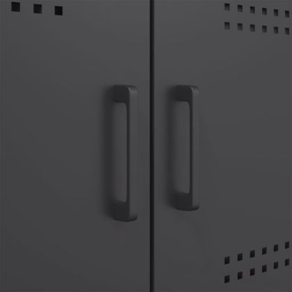 ТВ шкафове, 2 бр, черни, 68x39x50,5 см, стомана