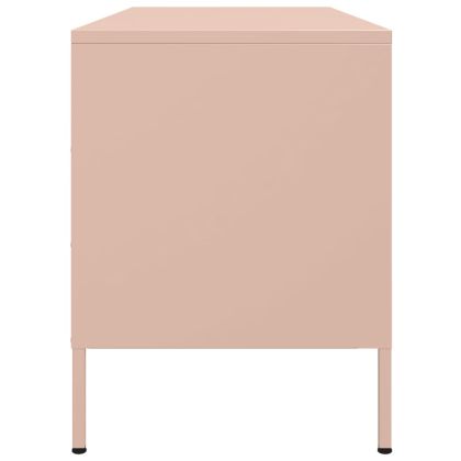 ТВ шкаф, розов, 100,5x39x50,5 см, стомана