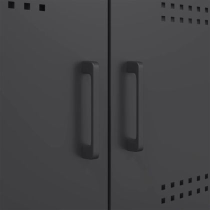 ТВ шкаф, черен, 68x39x50,5 см, стомана