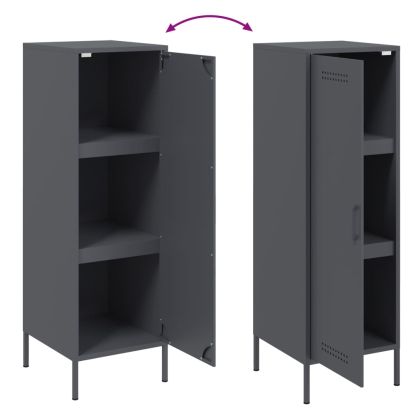 Висок шкаф, антрацит, 36x39x113 см, стомана