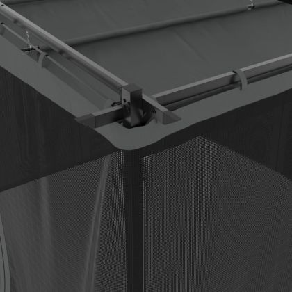 Беседка с мрежести стени, антрацит, 3x3 м, стомана