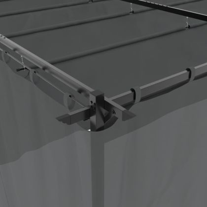 Беседка с пердета, антрацит, 6x3 м, стомана