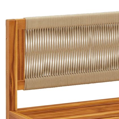 Градински диван с възглавници, двуместен, дърво, акация и въже