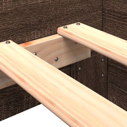 Рамка за легло без матрак кафяв дъб 90x190 см инженерно дърво