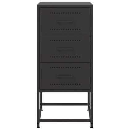 Нощни шкафчета 2 бр черен 36x39x78 см стомана